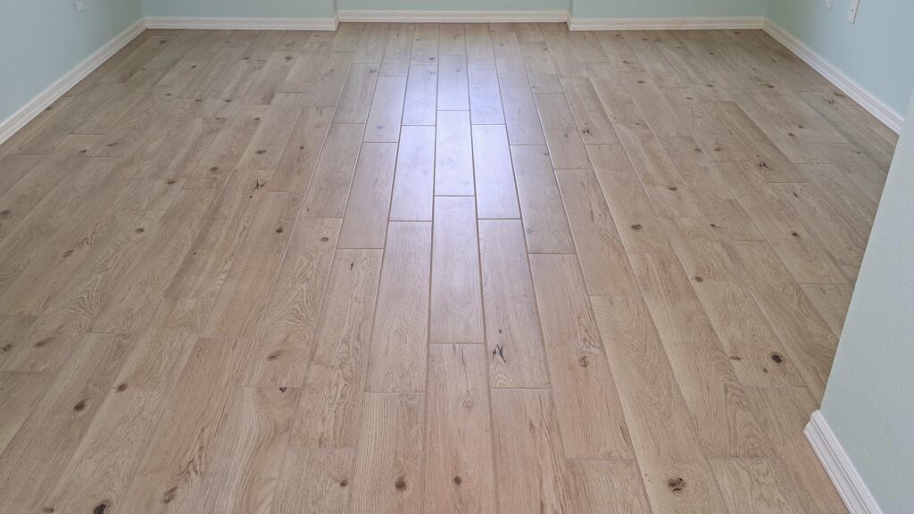 Porcelain tile floor
