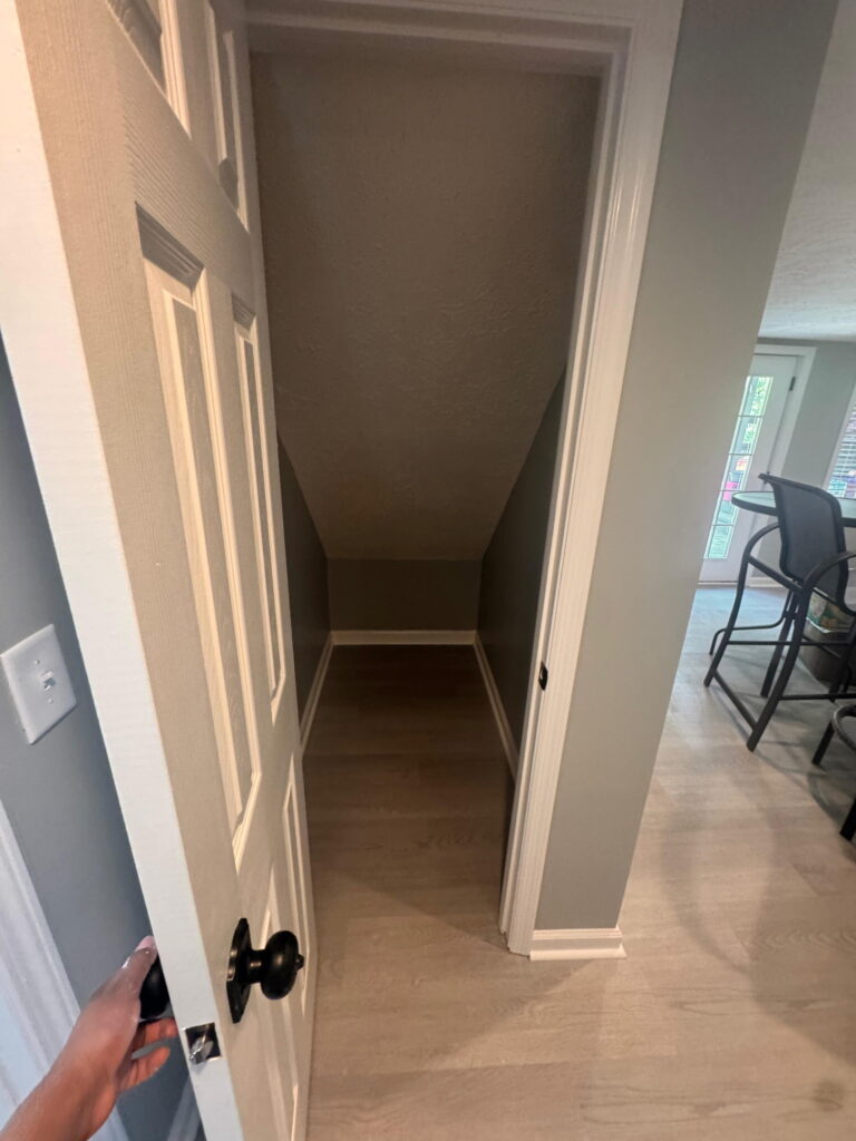 Finished basement with luxury vinyl plank flooring