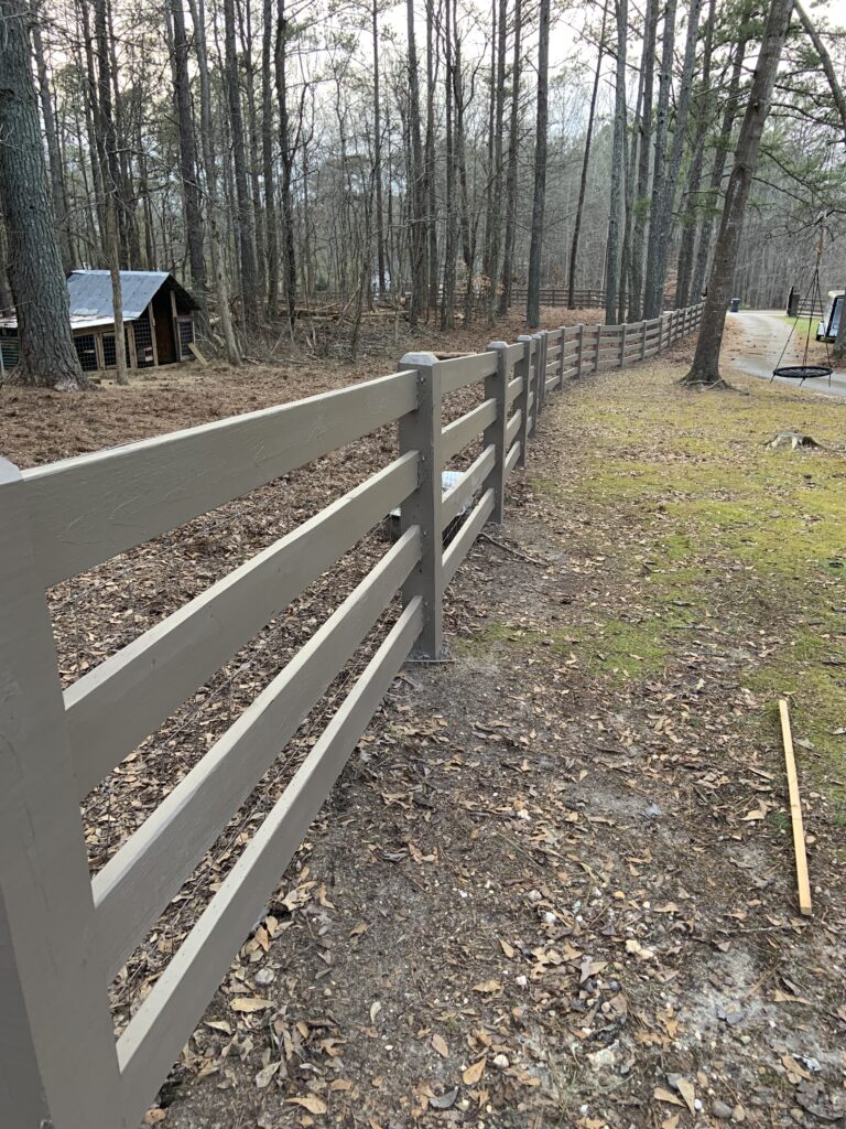 Three-board ranch fence