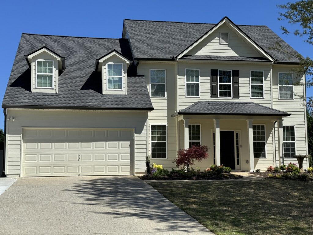Freshly painted two-story home exterior