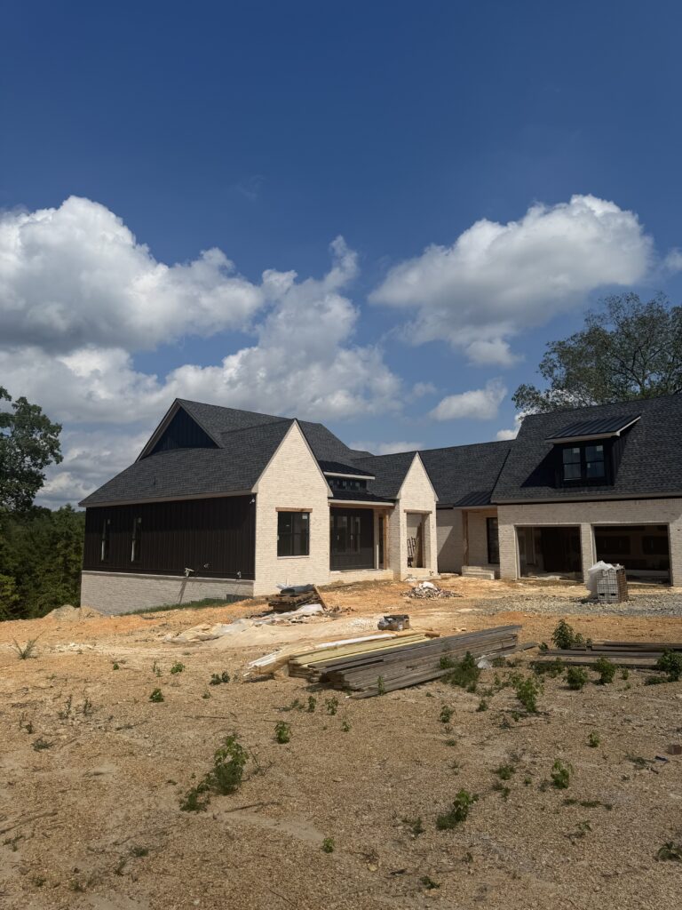 Graded lot around a new build