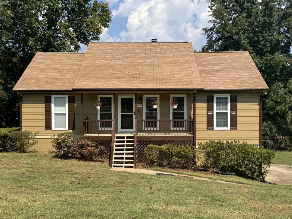 Freshly painted ranch home exterior