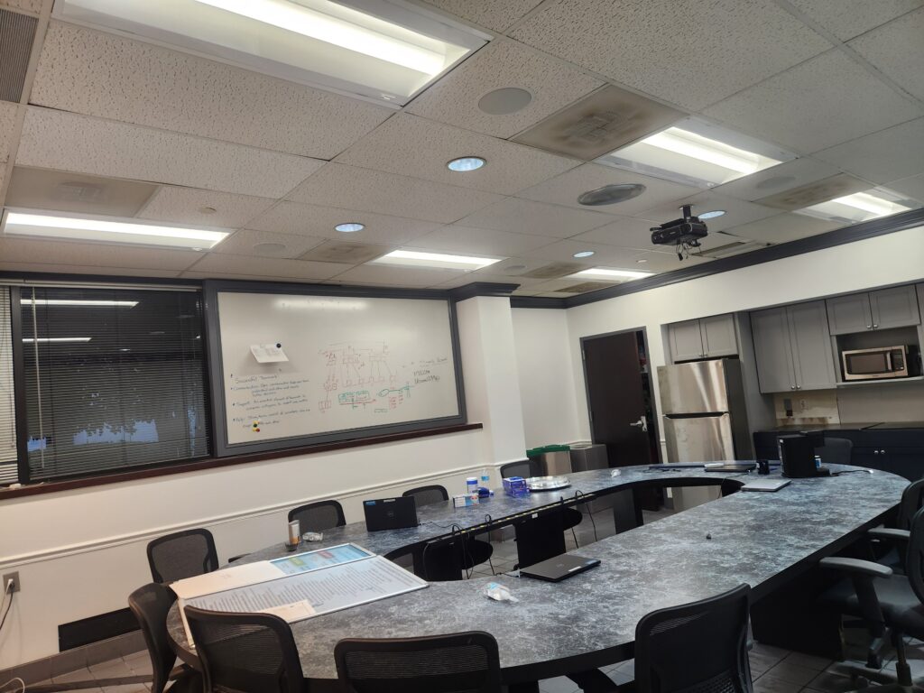Freshly painted commercial conference room