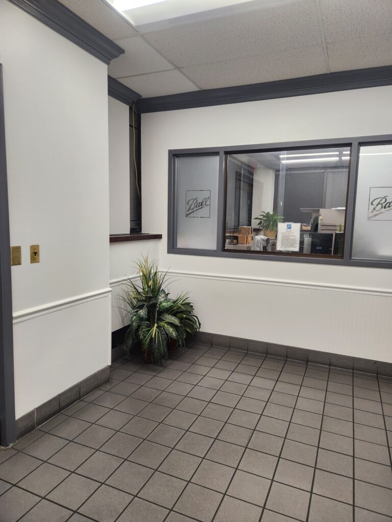 Freshly painted commercial office lobby